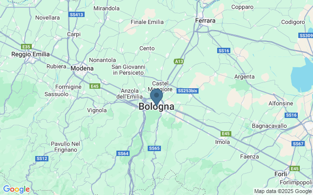 Kaart met locatie San Petronio